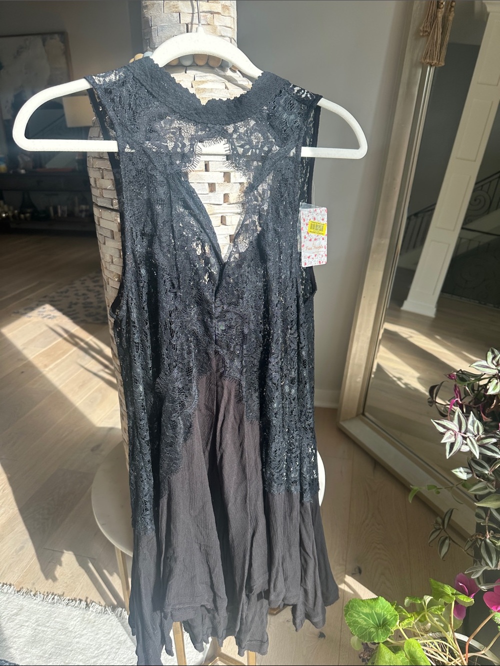 Free People Black Lace Sleeveless Dress